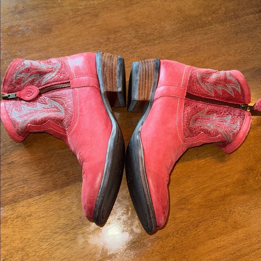 Ariat Red  Leather Boots - Picture 2 of 10
